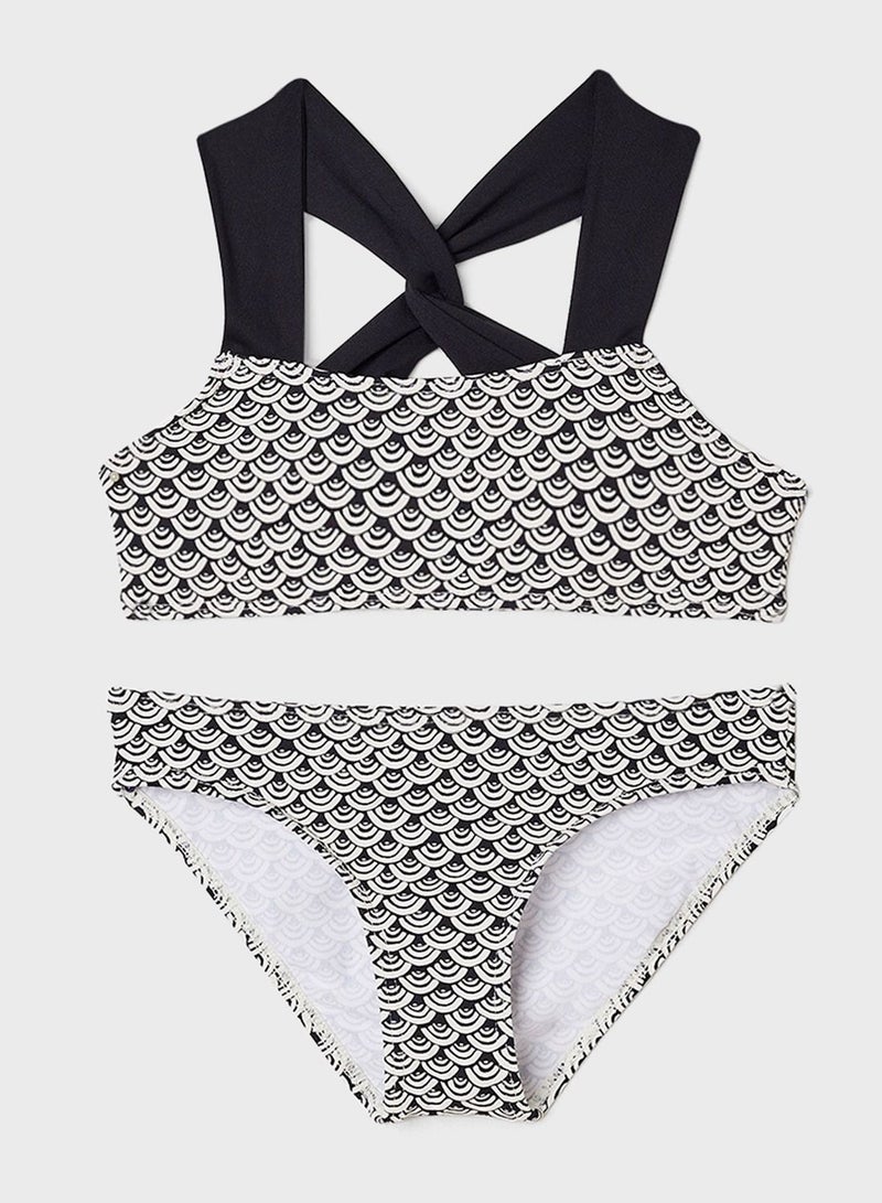 MANGO Kids Wave Print Bikini - Image 1