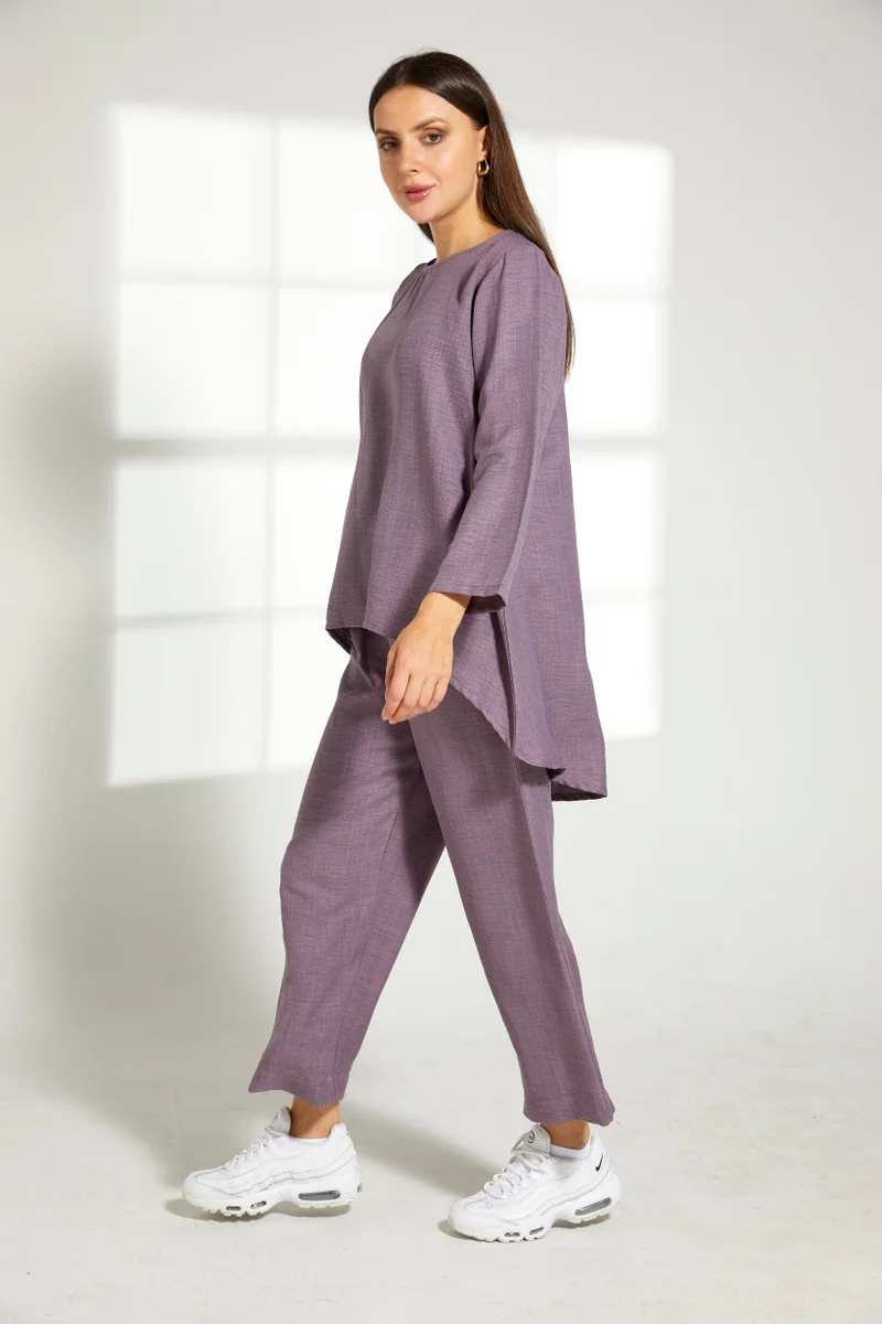 Moistreet Boat Neck Top & Pants Set