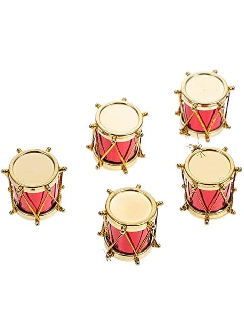 5Pcs Mini Drum Mini Drum Model Miniature Musical Instruments Set Miniature Drum Set Model Model, Dollhouse Instruments