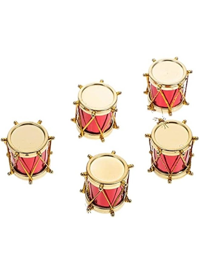 null - 5Pcs Mini Drum Mini Drum Model Miniature Musical Instruments Set Miniature Drum Set Model Model, Dollhouse Instruments - Image 1