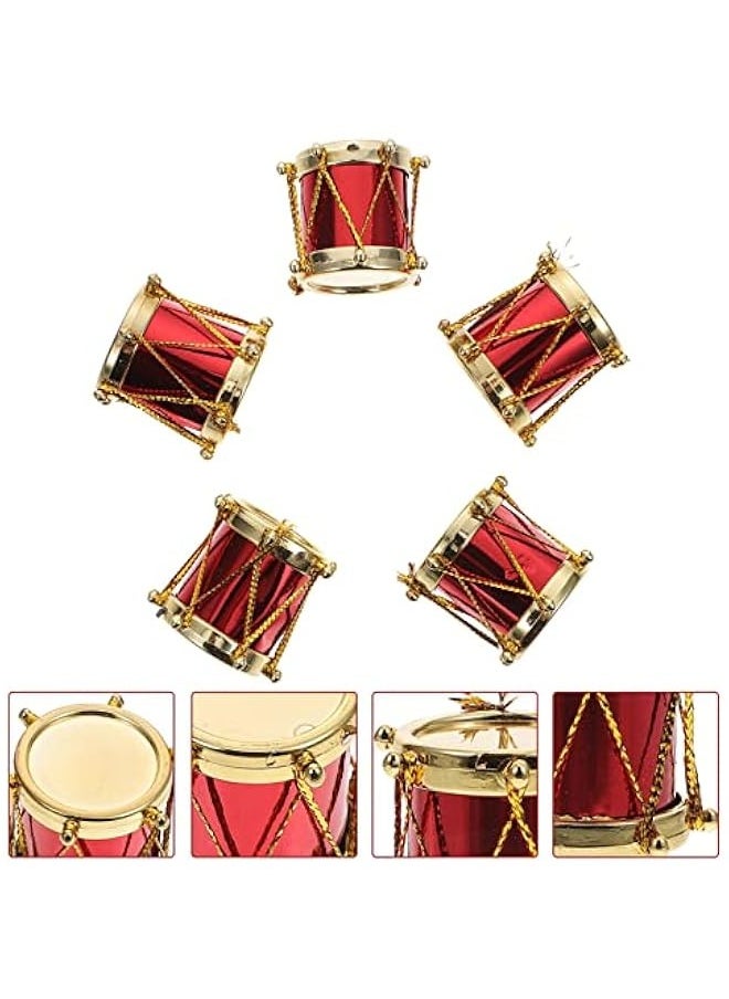 null - 5Pcs Mini Drum Mini Drum Model Miniature Musical Instruments Set Miniature Drum Set Model Model, Dollhouse Instruments - Image 1
