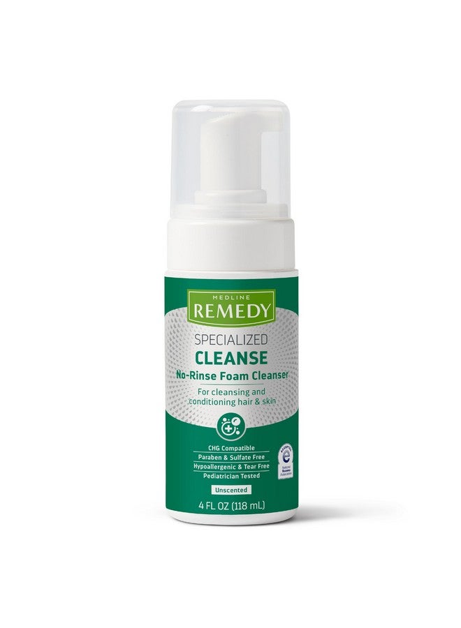 Medline Medline Remedy Specialized No-Rinse Foam Cleanser (4 oz), Unscented, Moisturizing Body Wash, Incontinence Care, Skin Nourishing, For Hair and Dry Skin, Gentle, Eczema Seal, Sulfate-Free  - Image 1