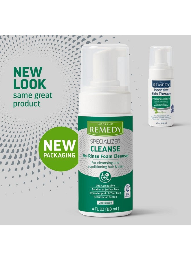 Medline Medline Remedy Specialized No-Rinse Foam Cleanser (4 oz), Unscented, Moisturizing Body Wash, Incontinence Care, Skin Nourishing, For Hair and Dry Skin, Gentle, Eczema Seal, Sulfate-Free  - Image 2