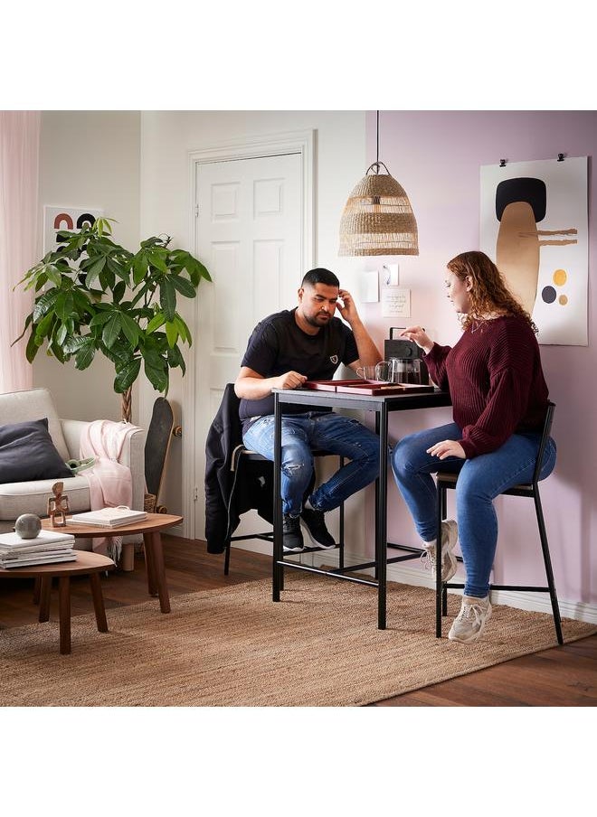 Bar table, black, 67x67 cm