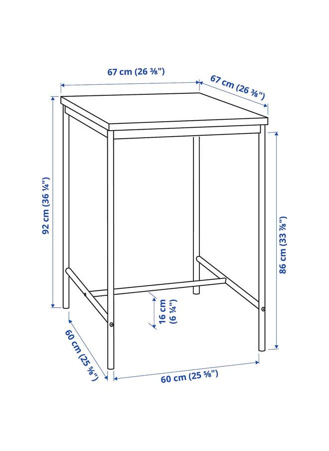 Bar table, black, 67x67 cm