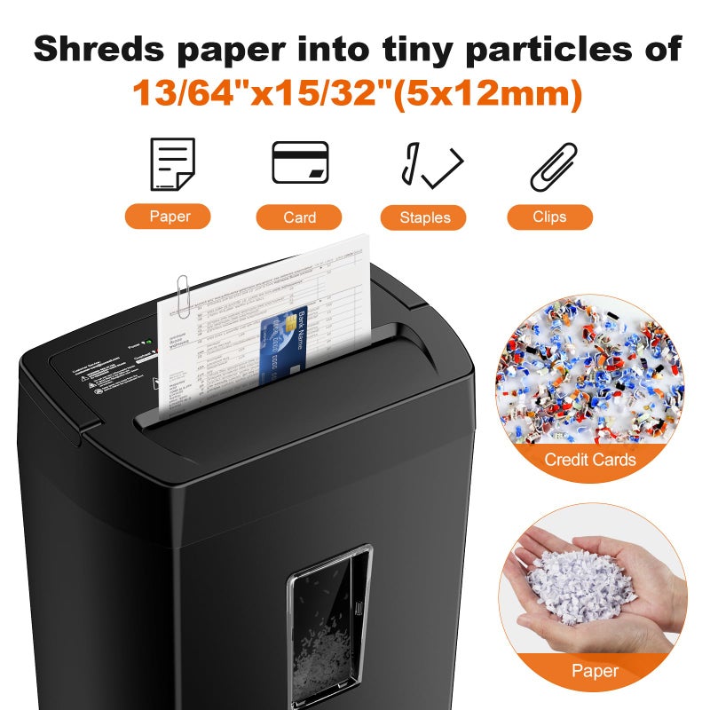 Bonsaii Paper Shredder, 10-Sheet Home Office Shredders, Micro Cut Home Use Paper Shredder with 5.5 Gallons/P-4 High Security/5 Minutes/Shred Card,Staple,Clips (C275-B) - Image 2
