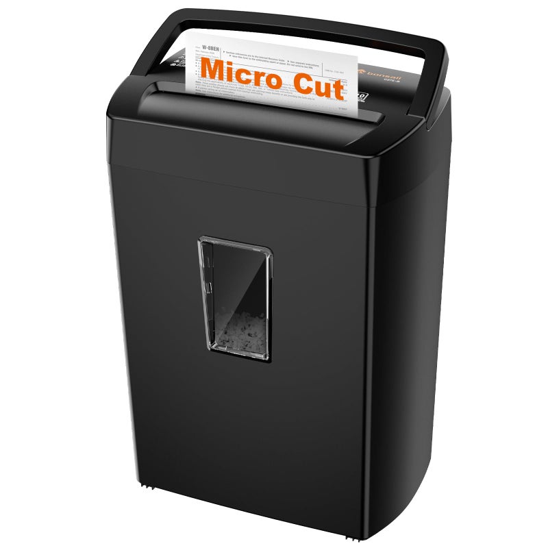Bonsaii Paper Shredder, 10-Sheet Home Office Shredders, Micro Cut Home Use Paper Shredder with 5.5 Gallons/P-4 High Security/5 Minutes/Shred Card,Staple,Clips (C275-B) - Image 1