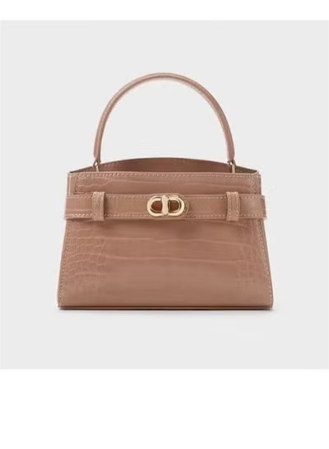 Charles & Keith Metal Buckle Strap Tote Shoulder Bag - Image 1