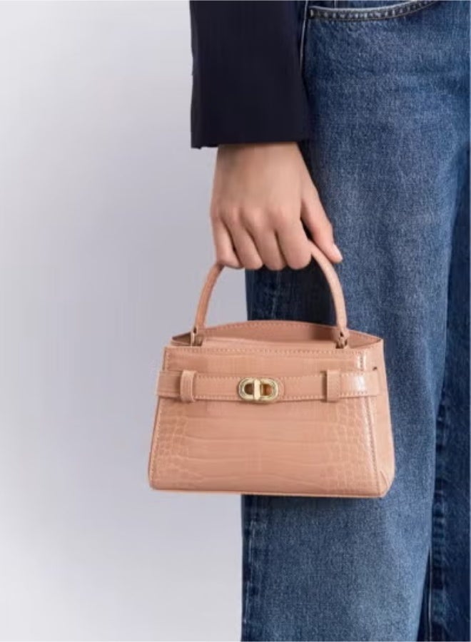 Charles & Keith Metal Buckle Strap Tote Shoulder Bag - Image 5