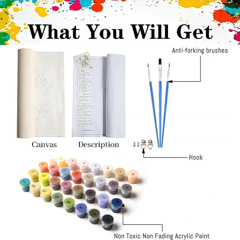 TREXEE Flower DIY Acrylic Paint by Numbers Kit for Adults & Kids -Paint by Number for Kids Adults Beginner, Flower Oil Paint by Numbers for Gift Home Wall Decor DIY PNB Painting (Flower,16x20 inch) - Image 5