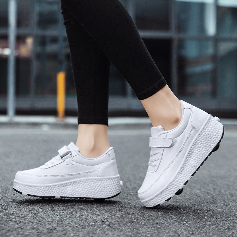 Cross-border Double-wheeled Heelys Shoes, Beginner Roller Skates, Boys, Girls, Students, Teenagers, Wheeled Shoes, Dual-purpose Shoes, Lightweight Models 2218 black - Image 4