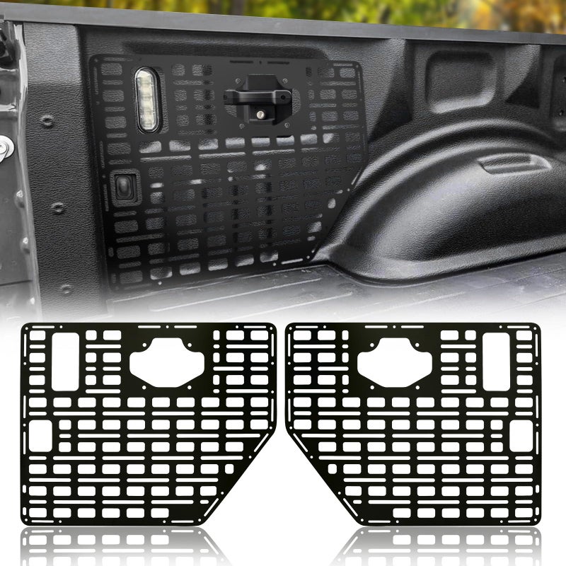 NORTHYUN F150 Side Bed Molle Panel Rack Aluminum Alloy Rear Truck Interior Carrier Cargo Luggage Storage Compatible with 20152022 Ford F150
