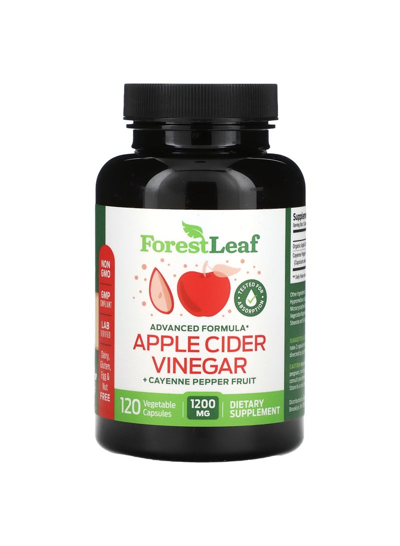 Apple Cider Vinegar + Cayenne Pepper Fruit, 120 Vegetable Capsules