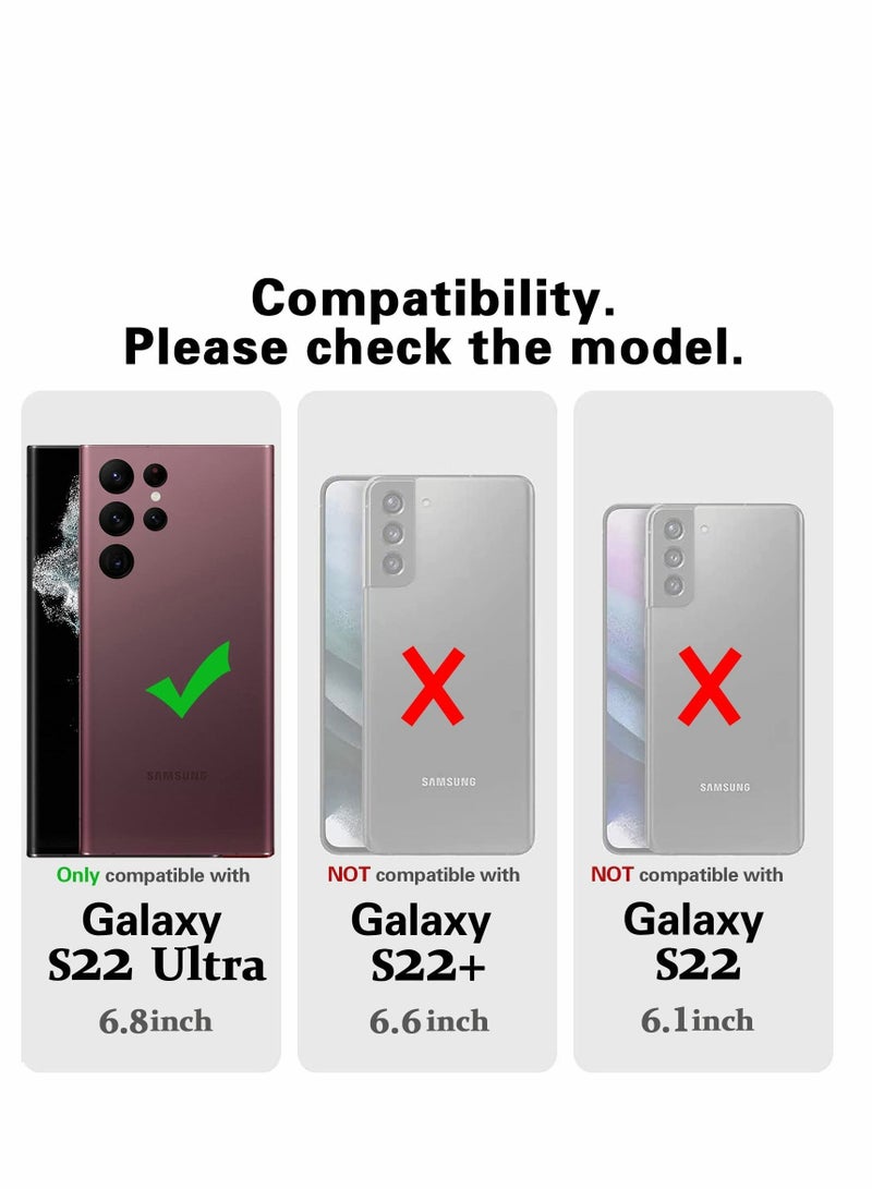 واي آند دي Case for Samsung Galaxy S22 Ultra Case, Shockproof with Kickstand Hard Back Cover 6.8 inch-2022 - Image 4