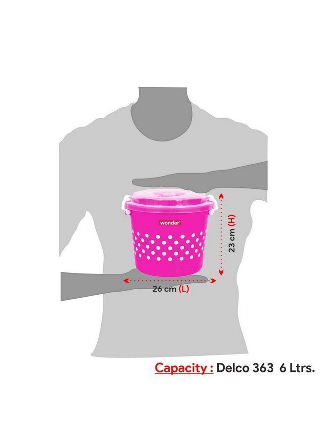 Wonder Homeware Prime Delco 363 Container Set, 3 Pcs Container 6 Ltr, Pink Blue Color, Made In India - Image 3