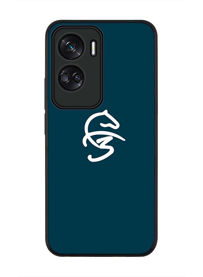 Stylizedd Rugged Black edge case for Honor 90 Lite  5G  Honor X50i 5G, Slim fit Soft Case Flexible Rubber Edges Anti Drop TPU Gel Thin Cover -   Faz3 Icon Blue - Image 1