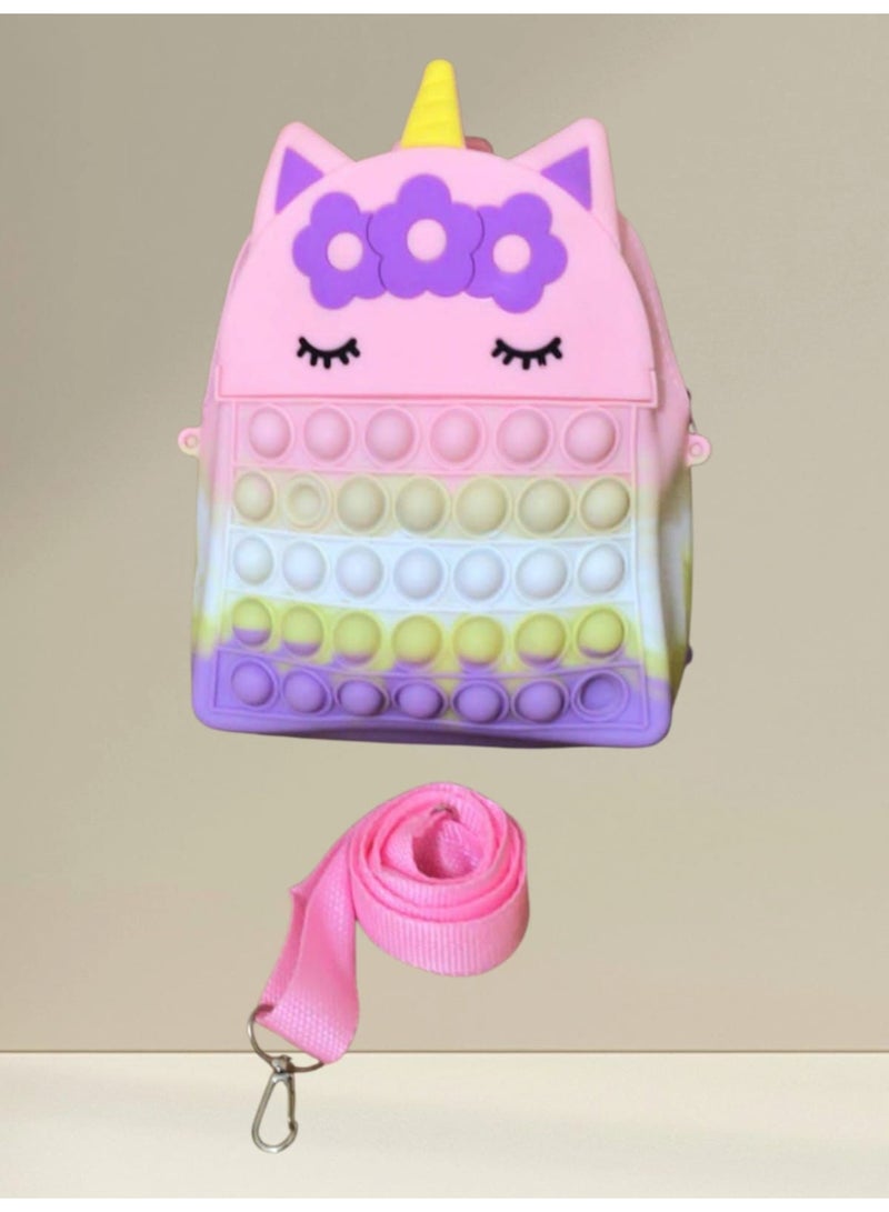 2-in-1 Mini Bubbles Silicone Kids Backpack – Cute Design with Single Zipper – For Ages 3 to 5 Years  - Image 1