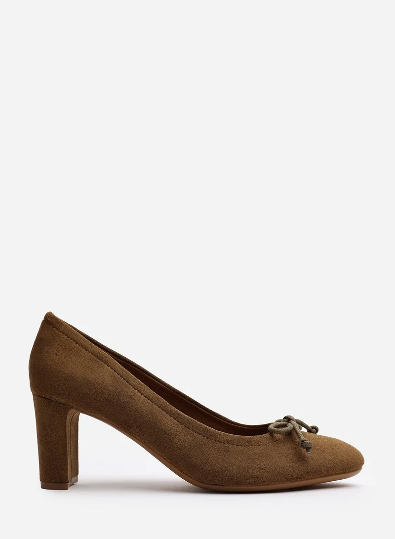ويرز ذات فروم Primrose' Block Heel Court Shoe With Bow Detail