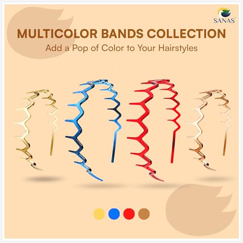 Sanas Plastic Headband For Women Stylish (4Pcs) Viral Headband For Girls Kids Head Accessories For Women Stylish Beach Hair Accessories For Woman Headbands For Woman Stylish (4Pcs) (Multicolor Pack) - Image 5