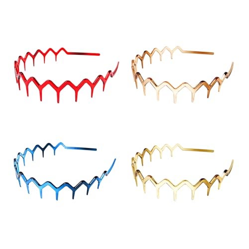 Sanas Plastic Headband For Women Stylish (4Pcs) Viral Headband For Girls Kids Head Accessories For Women Stylish Beach Hair Accessories For Woman Headbands For Woman Stylish (4Pcs) (Multicolor Pack) - Image 1