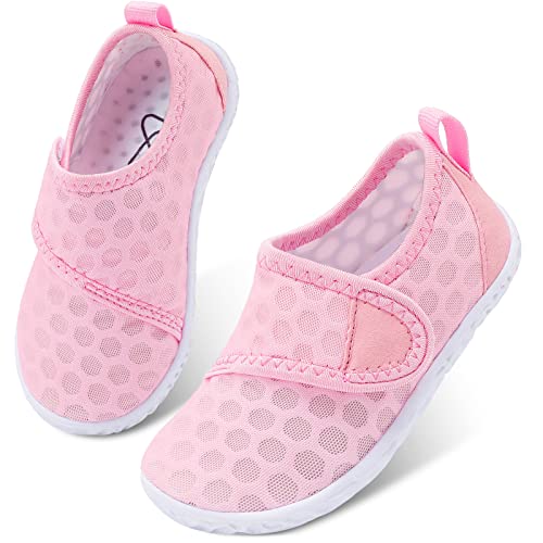 LeIsfIt Toddler Water Shoes Boys Girls Aqua Socks Kids Outdoor Quick-Dry Breathable Swim Shoes Lightweight Non-Slip Barefoot Beach Shoes Pink 6 Toddler - Image 1