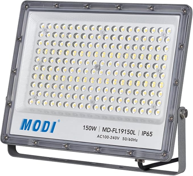 مودي كشاف LED خارجي بقوة ٥٠ إلى ٤٠٠ واط | إضاءة أمان مقاومة للماء IP65 | إضاءة بيضاء باردة ٦٥٠٠ كلفن | هيكل من الألومنيوم والكمبيوتر الشخصي | يُثبّت على الحائط للحدائق، والمرائب، والمستودعات، والساحات (٣٥ سم - ١٦٥٠٠ لومن - ١٥٠ واط) - Image 1