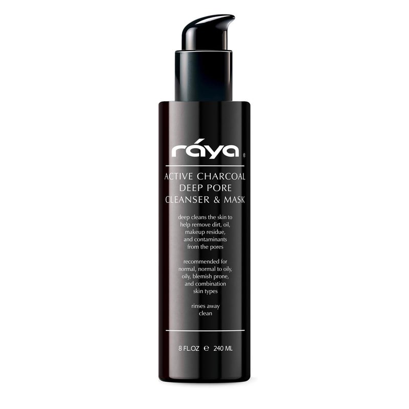 Raya Active Charcoal Deep Pore Facial Cleanser and Mask 121  Deep Pore Cleansing Fluid for Combination Oily and Blemished Skin  Can Be Used as a Deep Pore Detox Mask for Combination Skin
