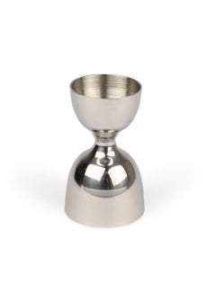 NJ Double Cocktail Bar Jigger, Electro Plated Nickel Silver with Chrome Finish Peg Measurer Cup, Bar Tools, Bar Accessories, Peg Measurer 30 and 60 ml