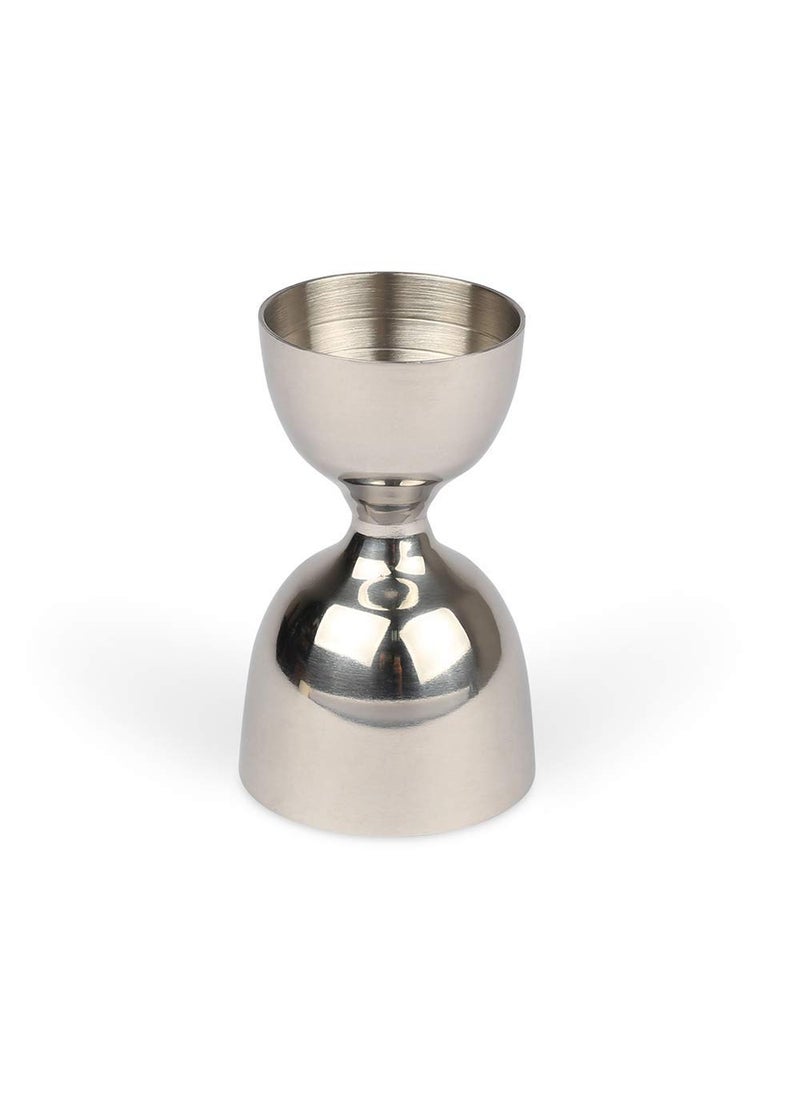 NJ NJ Double Cocktail Bar Jigger, Electro Plated Nickel Silver with Chrome Finish Peg Measurer Cup, Bar Tools, Bar Accessories, Peg Measurer 30 and 60 ml  - Image 1