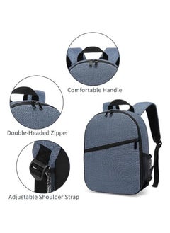 Generic Small Camera Backpack for DSLR SLR Mirrorless Camera Outdoor Travel Hiking Photography Waterproof Unisex Camera Case Compatible with Sony/Canon/Nikon/Fuji (Blue)  - Image 3