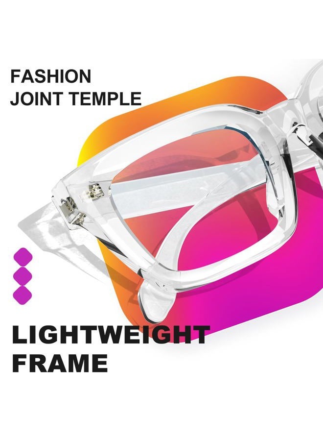 VISOONE Chunky Square Blue Light Blocking Glasses with Anti Computer Glare for Working Women Men MONTANA - Image 5