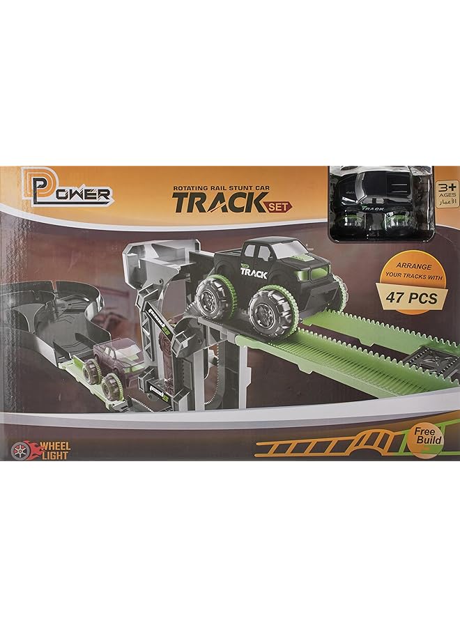 D-Power Vertical Climb Stunt Car Track Diy Free Build Track Changeable Assembly 47Pc Set Kids Age 3 Plus - Image 1