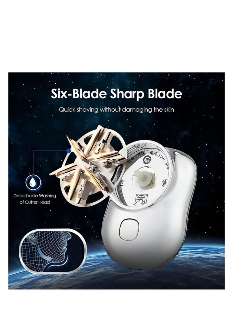 ELTRAZONE USB Mini Shaver Pocket Portable Electric Shaver, 2023 New Travel Electric Razor Round Shaving Machines for Men, Wet Dry Magic Rechargeable Mini Shavers Mens Electric Razors for Shaving Face (Black) - Image 5