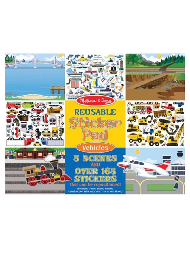 Melissa & Doug Creativity Vehicles Reusable Sticker Pad Multicolour 28.45 x 0.51 x 35.81 cm SMD6073161 - Image 1