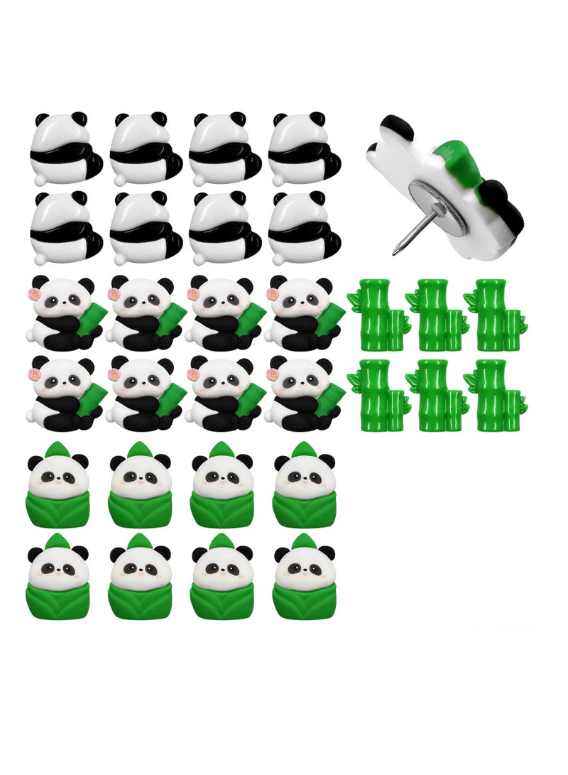 SYOSI Panda Shape Animal Push Pins, 30PCS, Cute Thumb Tacks for Cork Board, Fun Push Pins, Thumbtacks, Decorative Corkboard Pins, Office Desk, Animal Push Pins Decorative Push Pins Cute Thumbtack - Image 2