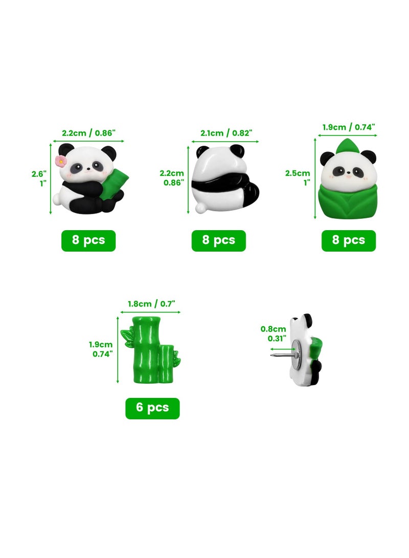 SYOSI Panda Shape Animal Push Pins, 30PCS, Cute Thumb Tacks for Cork Board, Fun Push Pins, Thumbtacks, Decorative Corkboard Pins, Office Desk, Animal Push Pins Decorative Push Pins Cute Thumbtack - Image 3
