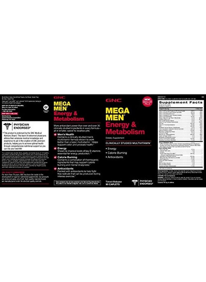 GNC Mega Men Energy & Metabolism Multivitamin | Increased Energy, Metabolism and Calorie Burning | 90 Count - Image 5