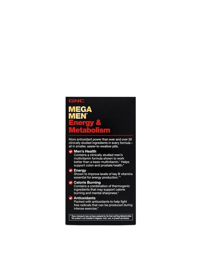 GNC Mega Men Energy & Metabolism Multivitamin | Increased Energy, Metabolism and Calorie Burning | 90 Count - Image 3