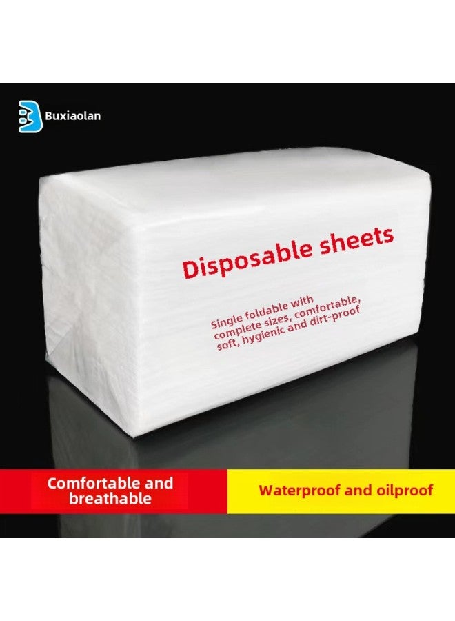 Disposable Bed Sheet Special For Beauty Salon Thickened Extra-large Breathable Waterproof Oil-proof Hotel Dirty-proof Pad Single Non-woven Fabric-Color:Cost-effective 14-16G Thickening-Specifications:Non-porous 80*200(100 Pieces)  - Image 2