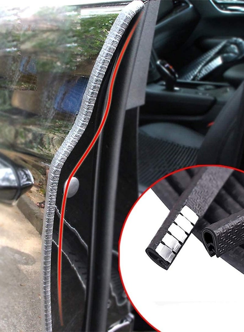 5 Meter Car Door Edge Guards U Shape Trim Rubber Seal Protector Rubber Car Door Protector Anti Collision Rubber Clips Fit For Car Door Black - Image 3