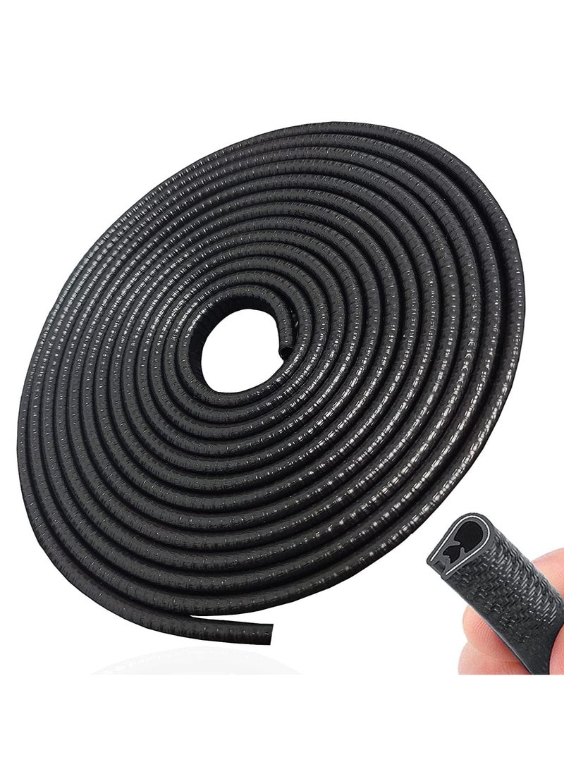 5 Meter Car Door Edge Guards U Shape Trim Rubber Seal Protector Rubber Car Door Protector Anti Collision Rubber Clips Fit For Car Door Black - Image 1