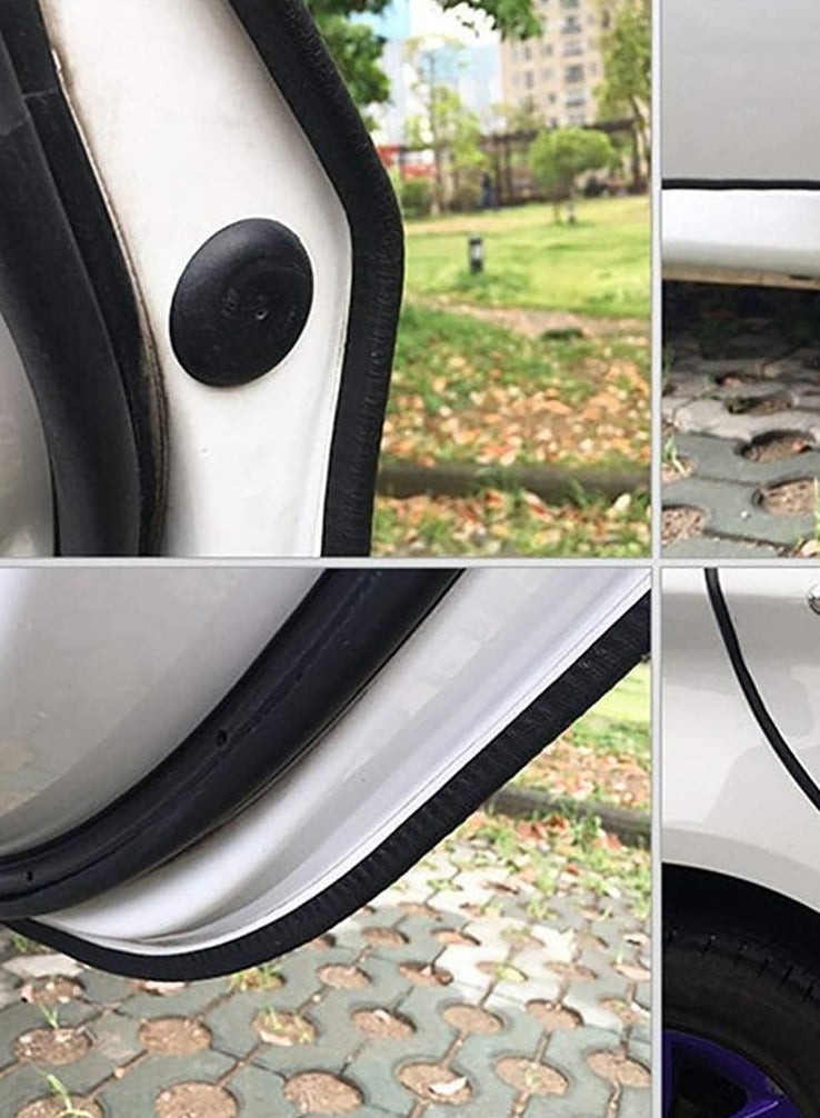 5 Meter Car Door Edge Guards U Shape Trim Rubber Seal Protector Rubber Car Door Protector Anti Collision Rubber Clips Fit For Car Door Black - Image 5