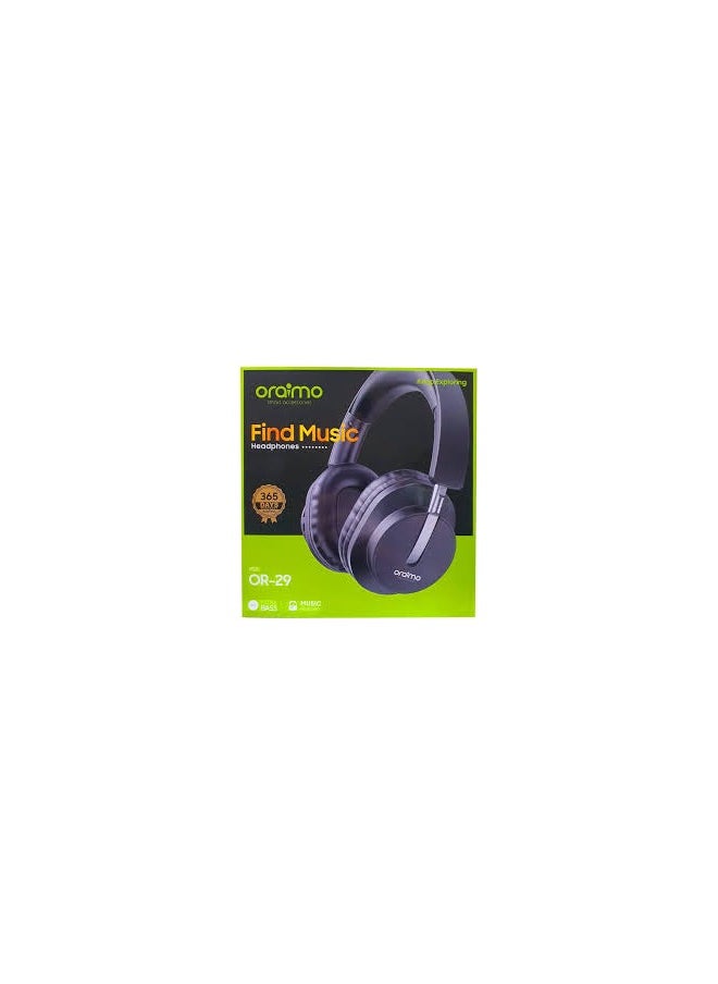 Generic - Oraimo or-29 Wireless Headphones Black On-ear Headphones Equipped with powerful drivers that deliver amazing sound quality - Image 1