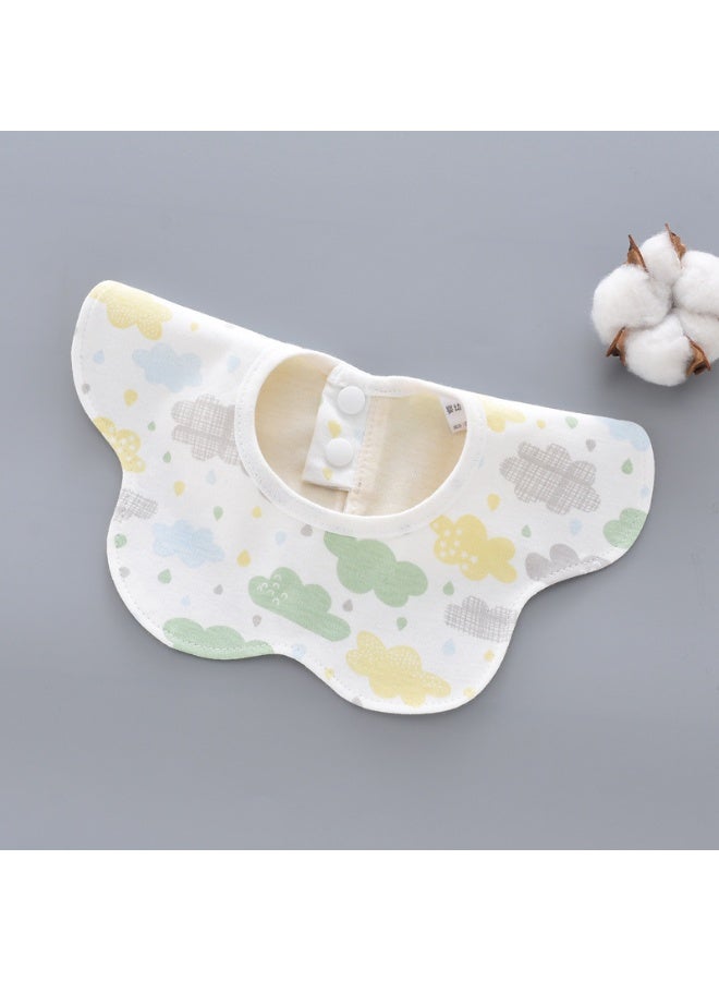 4 Pcs Newborn Pure Cotton 360-Degree Rotating Waterproof Baby Bibs - Petal Design Anti-Vomiting Milk Aprons - Image 3
