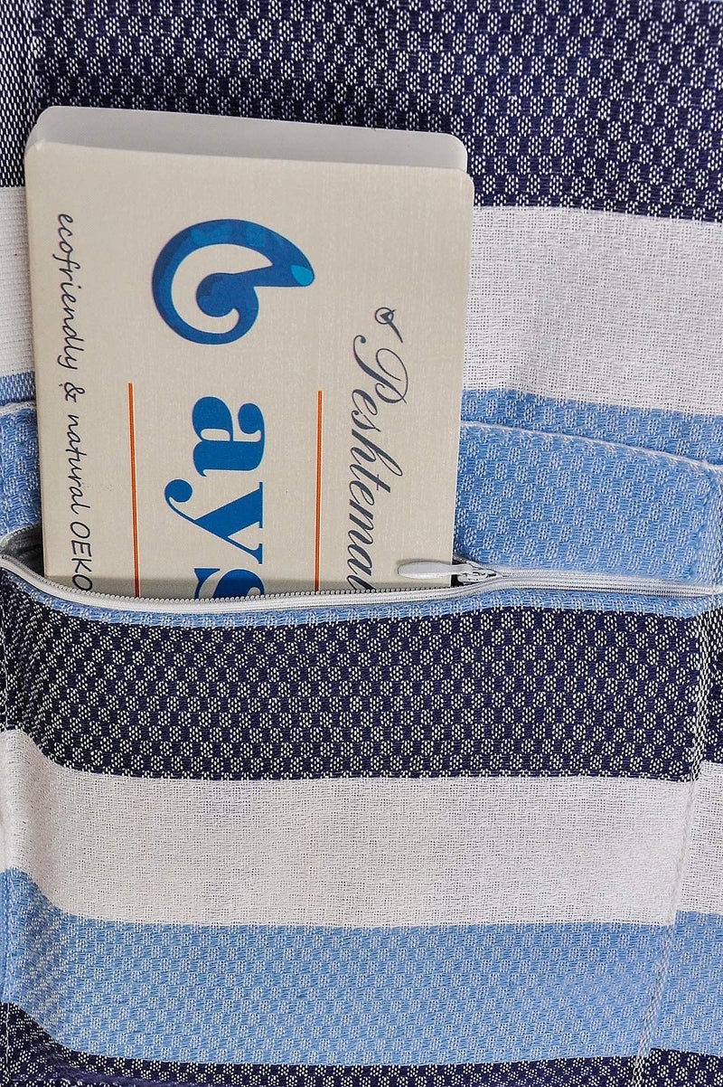 Aysesa Turkish Beach Towel Extra-Thick & Oversized w/Pocket 100% OekoTex Cotton Blanket (38x75) ShoreSecrets-Warm! Collection | Made in Turkiye - Image 5