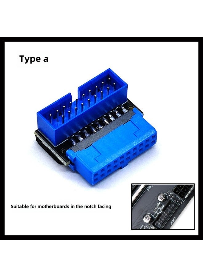 Desktop Board USB3.2 GEN1 19Pin/20Pin Socket 90 Degree Steering Elbow Line DIY Artifact-Color:Bend Down-type B - Image 2