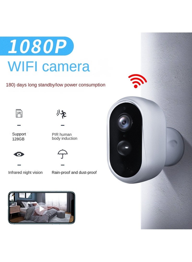 Generic Smart Security Camera with PIR Motion Detection & 180-Day Standby - 1080P HD Night Vision, IP66 Weatherproof, 128GB Storage, 2.4G WiFi/AP Connection - Image 1
