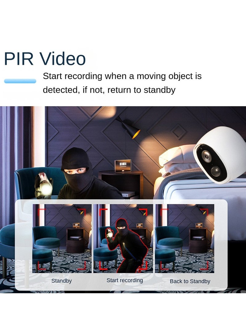 Generic Smart Security Camera with PIR Motion Detection & 180-Day Standby - 1080P HD Night Vision, IP66 Weatherproof, 128GB Storage, 2.4G WiFi/AP Connection - Image 4