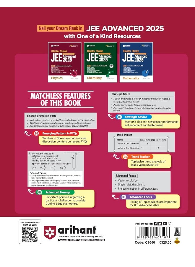 Arihant Masterstroke for JEE Advanced 2025: Physics | 900+ Assorted Advanced Challenging MCQs for JEE Advanced practice  - Image 2