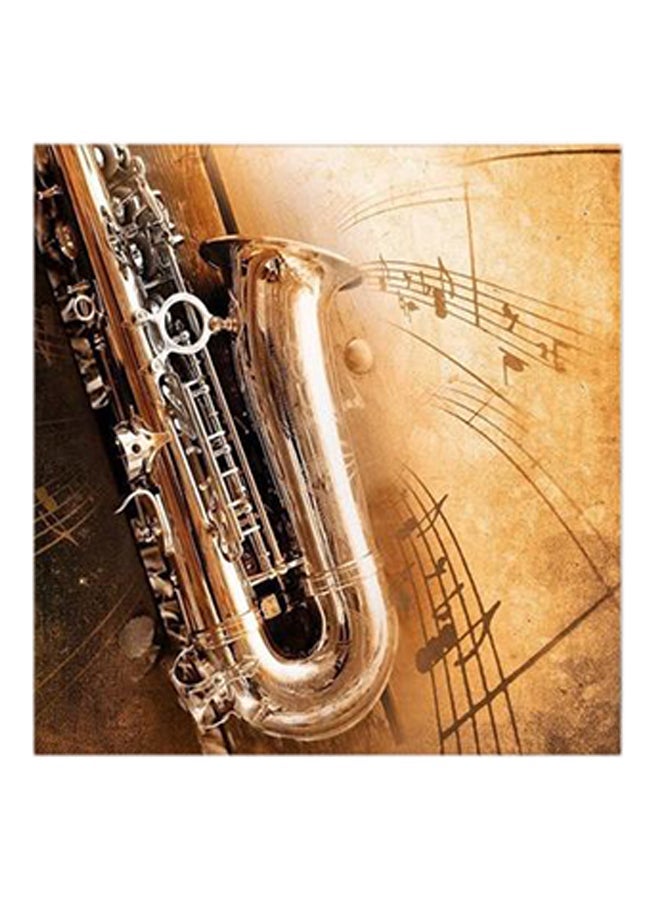 RYN Saxophone MDF Wall Art Gold/Brown - Image 1